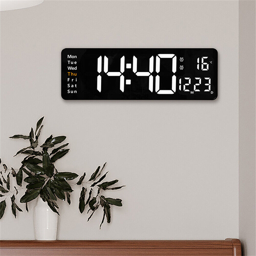 16 inch arge LED Digital Wall Clock Remote Control Temperature Date Timer Dual Alarm 16 inch arge LED Digital Wall Clock Remote Control Temperature Date Timer Dual Alarm
